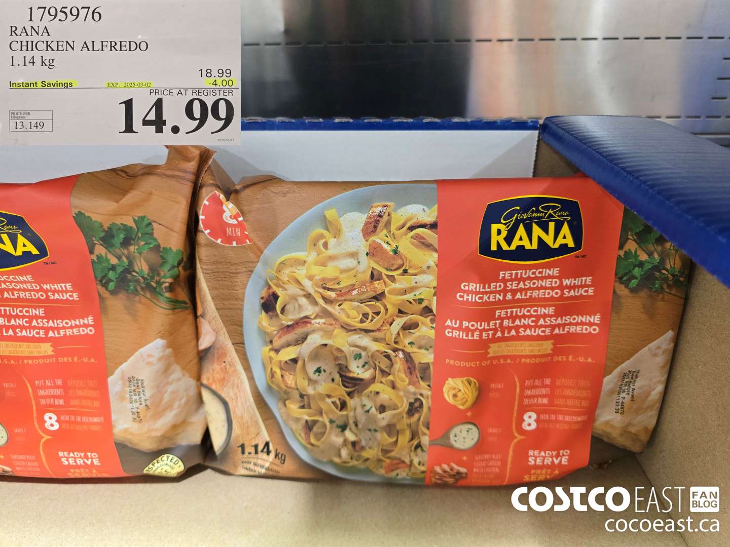 1795976 RANA CHICKEN ALFREDO 1.14 KG ($4.00 INSTANT SAVINGS EXPIRES ON 2025-03-02) $14.99