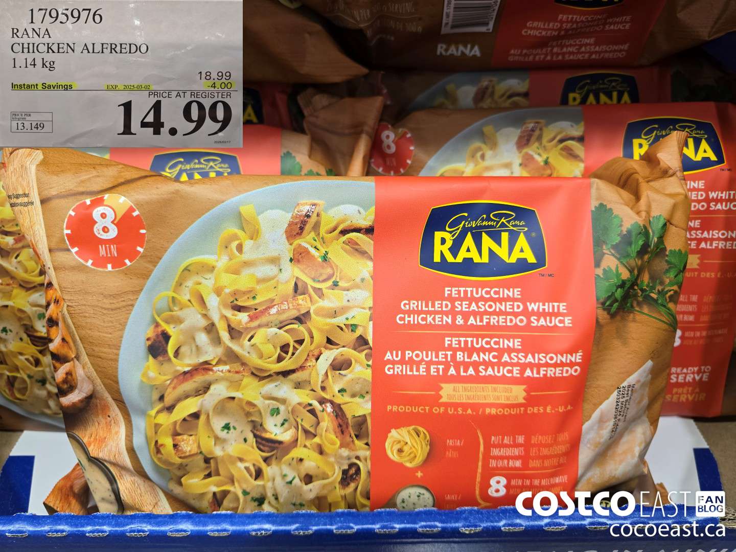 1795976 RANA CHICKEN ALFREDO 1.14 KG ($4.00 INSTANT SAVINGS EXPIRES ON 2025-03-02) $14.99