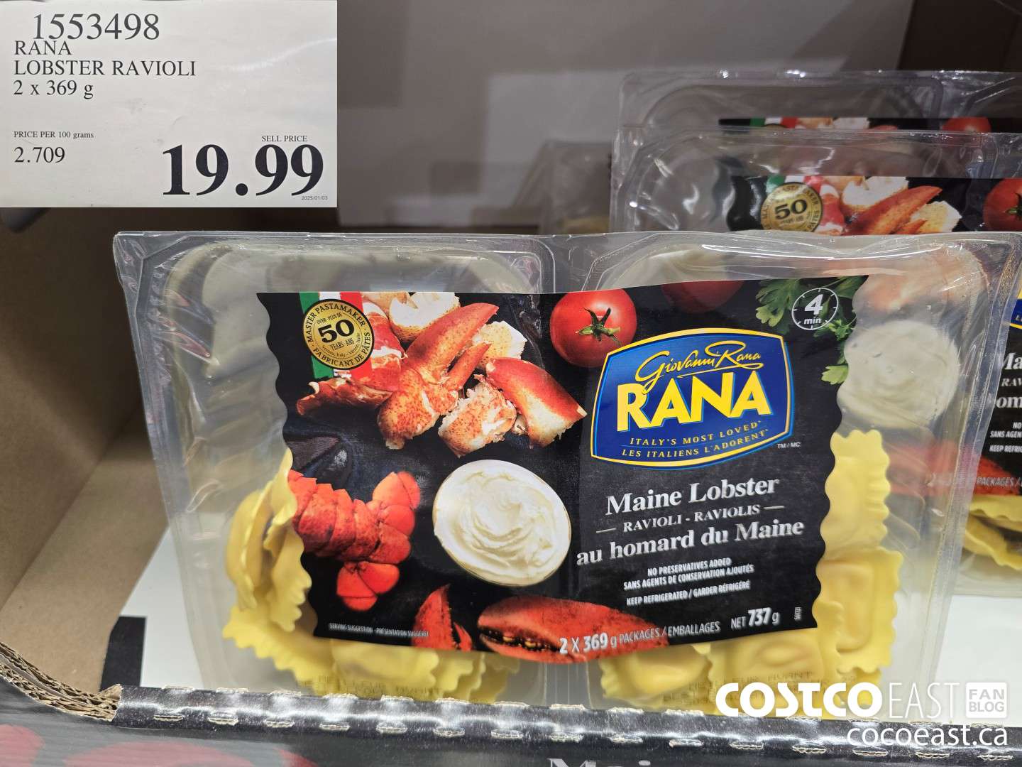 1553498 RANA LOBSTER RAVIOLI 2 x 369 g $19.99