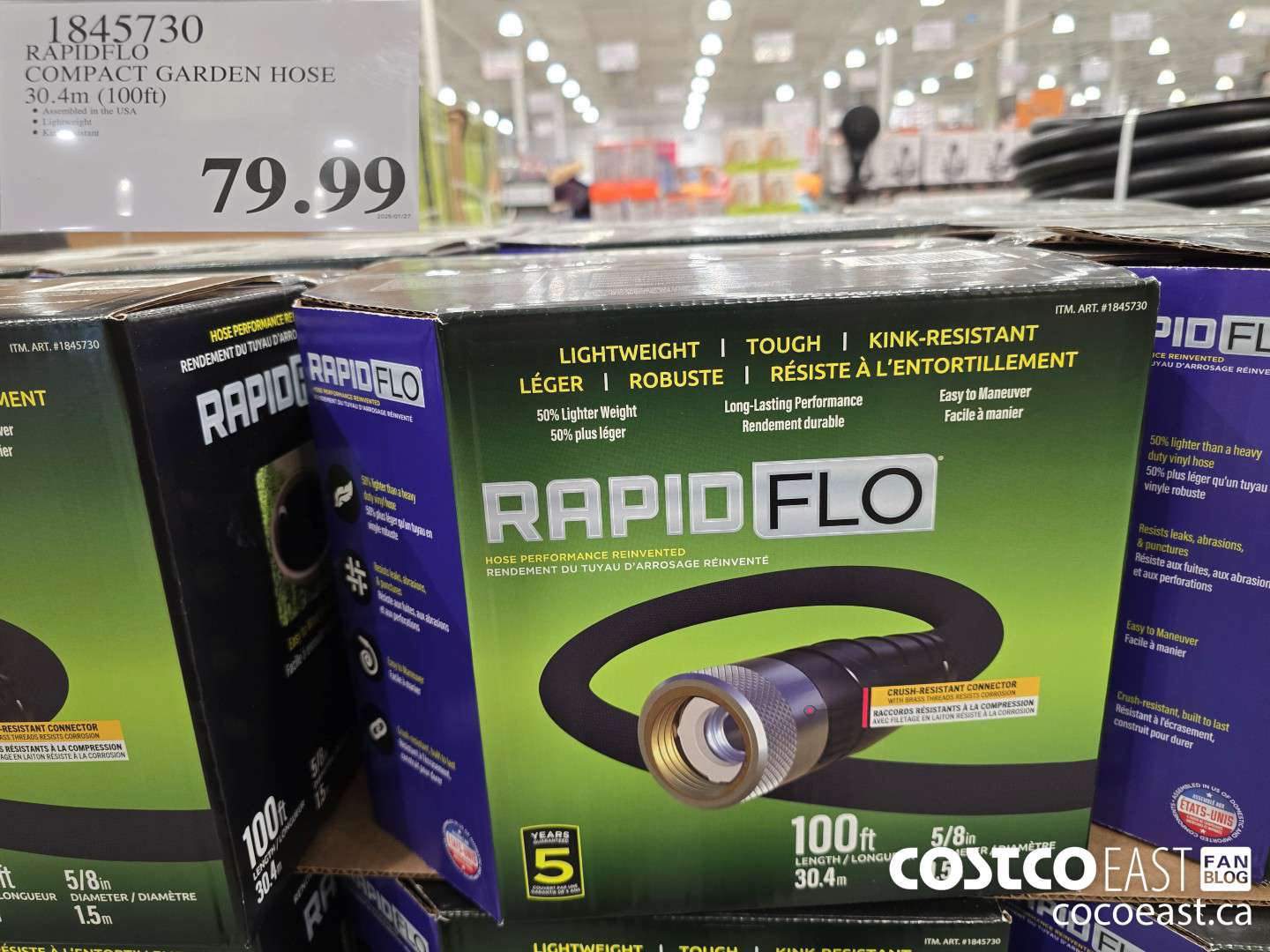 1845730 RAPIDFLO COMPACT GARDEN HOSE 30.4M (100 FT) $79.99