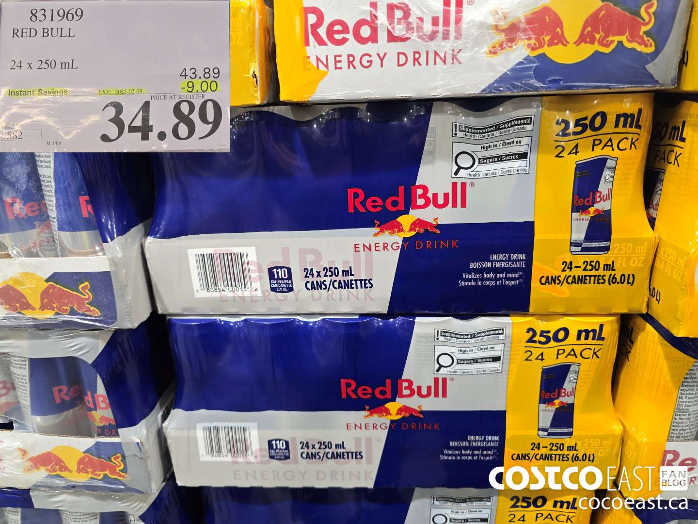 831969 RED BULL 24 x 250 mL ($9.00 INSTANT SAVINGS EXPIRES ON 2025-02-09) $34.89