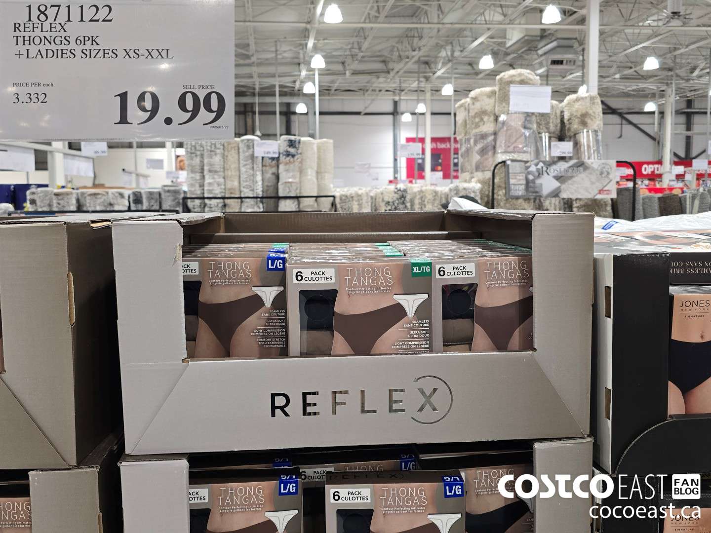 1871122 REFLEX THONGS 6PK +LADIES SIZES XS-XXL $19.99