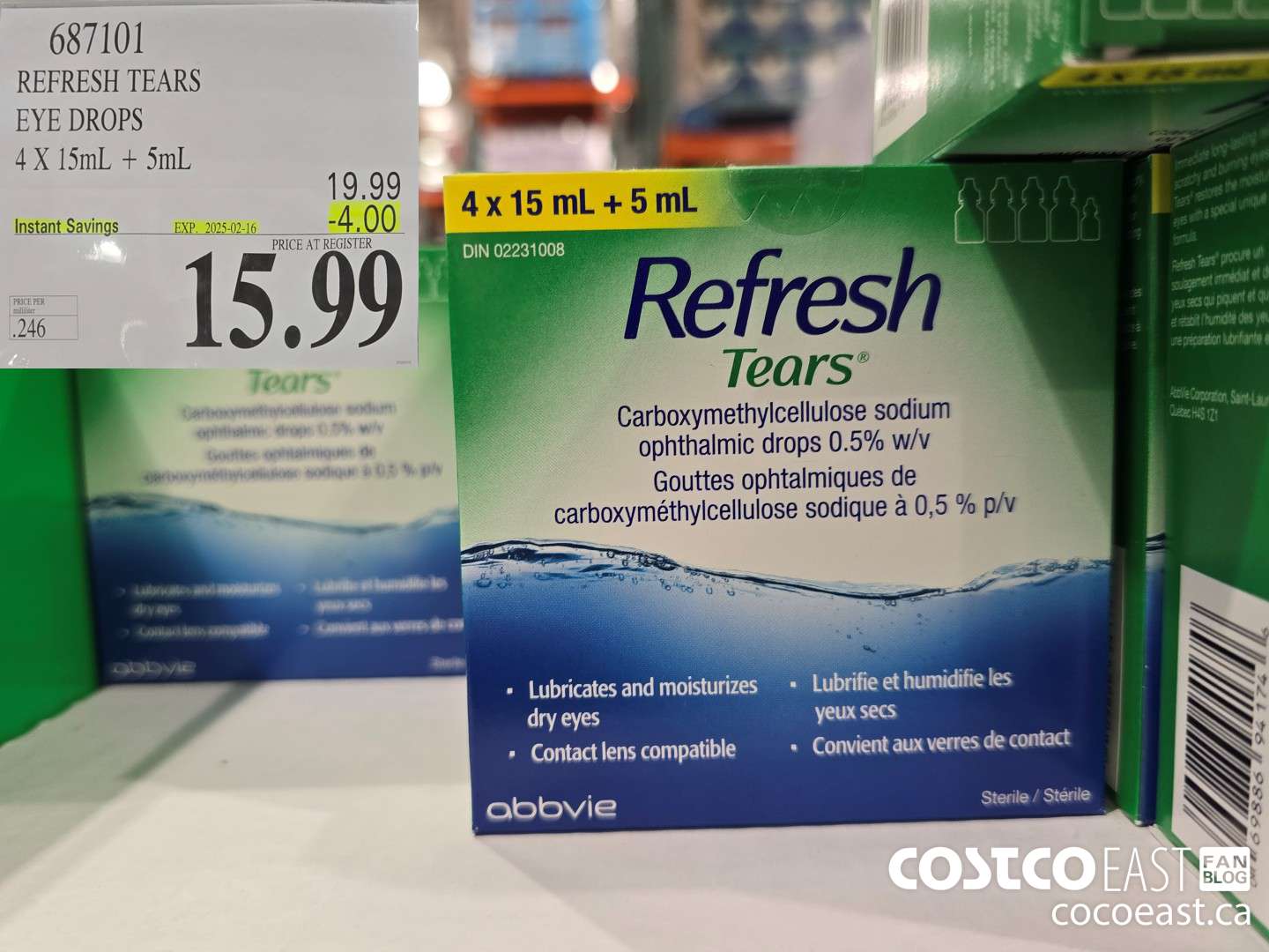 687101 REFRESH TEARS EYE DROPS 4X15ml + 5ml ($4.00 INSTANT SAVINGS EXPIRES ON 2025-02-16) $15.99