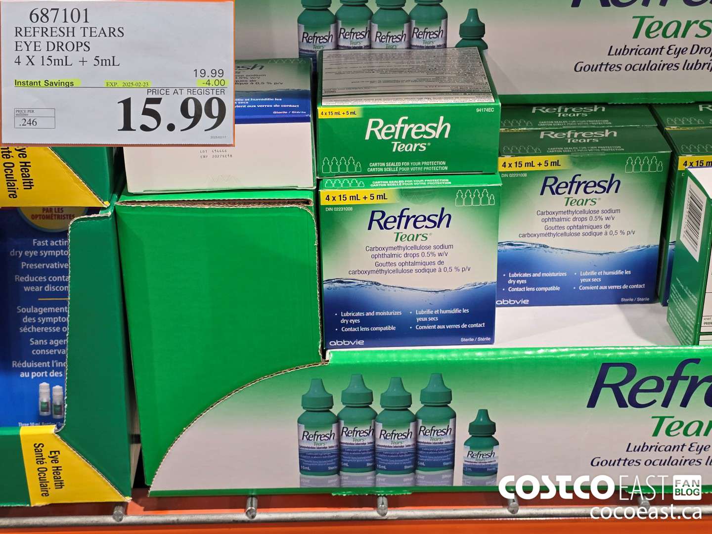 687101 REFRESH TEARS EYE DROPS 4X15ml + 5ml ($4.00 INSTANT SAVINGS EXPIRES ON 2025-02-23) $15.99