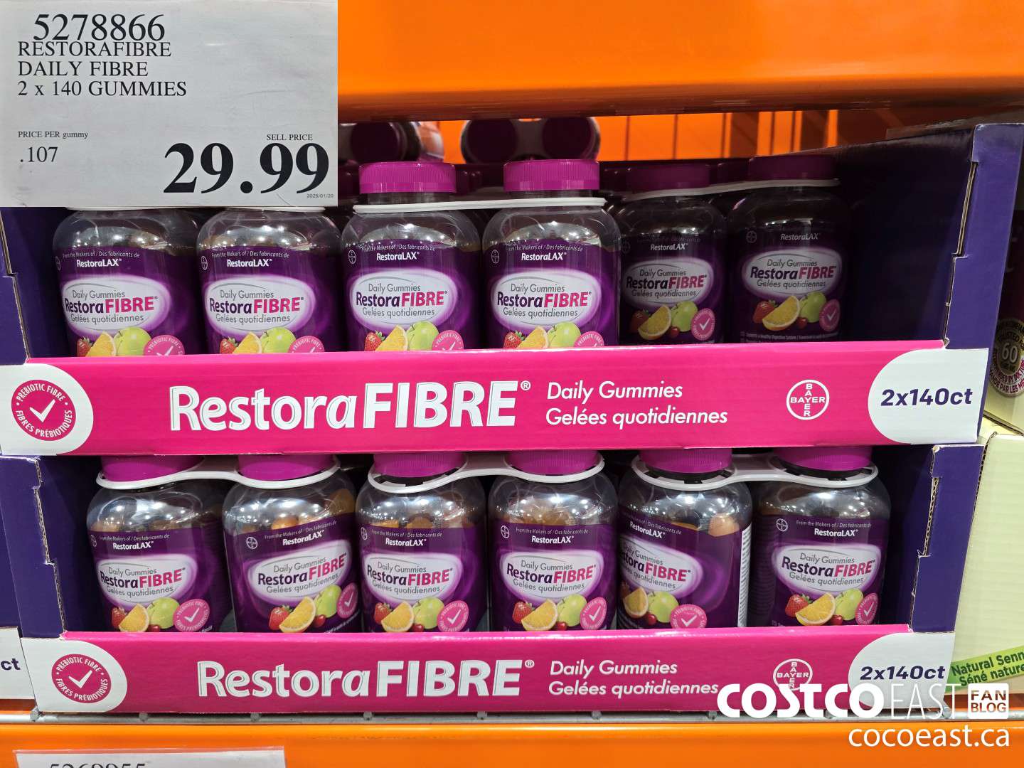 5278866 RESTORAFIBRE DAILY FIBRE 2 X 140 GUMMIES $29.99