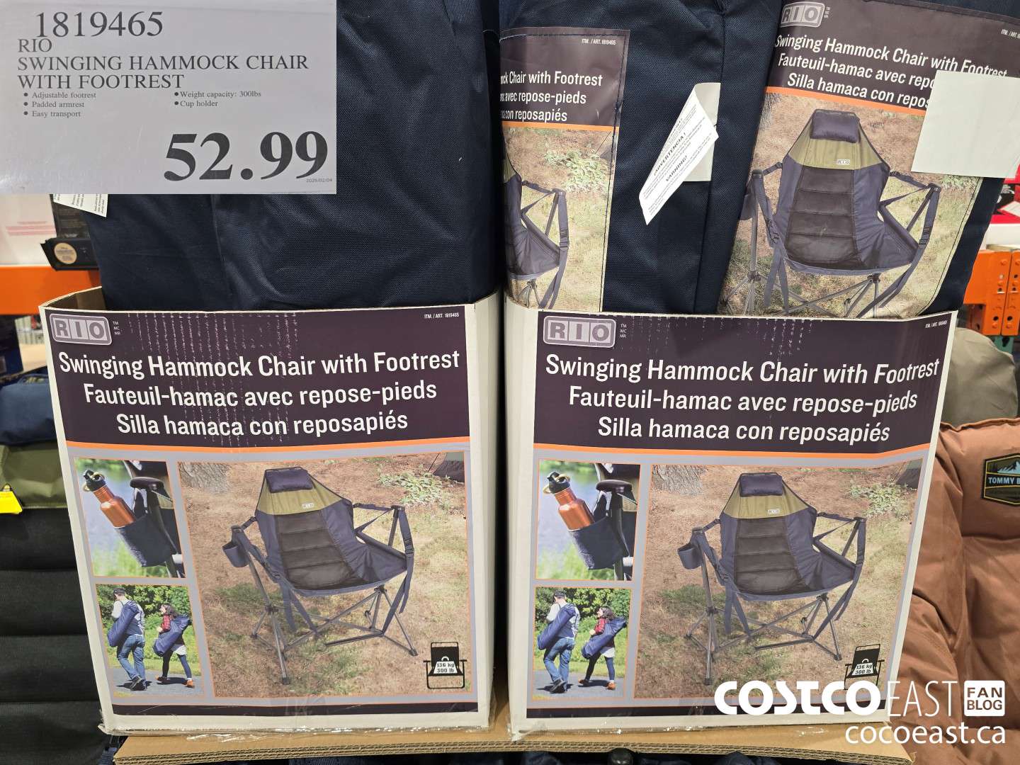 1819465 RIO SWINGING HAMMOCK CHAIR WITH FOOTREST $52.99