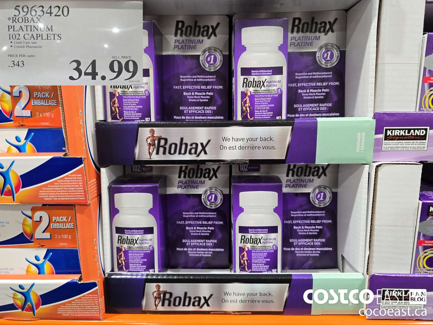 5963420 ROBAX PLATINUM 102 CAPLETS $34.99