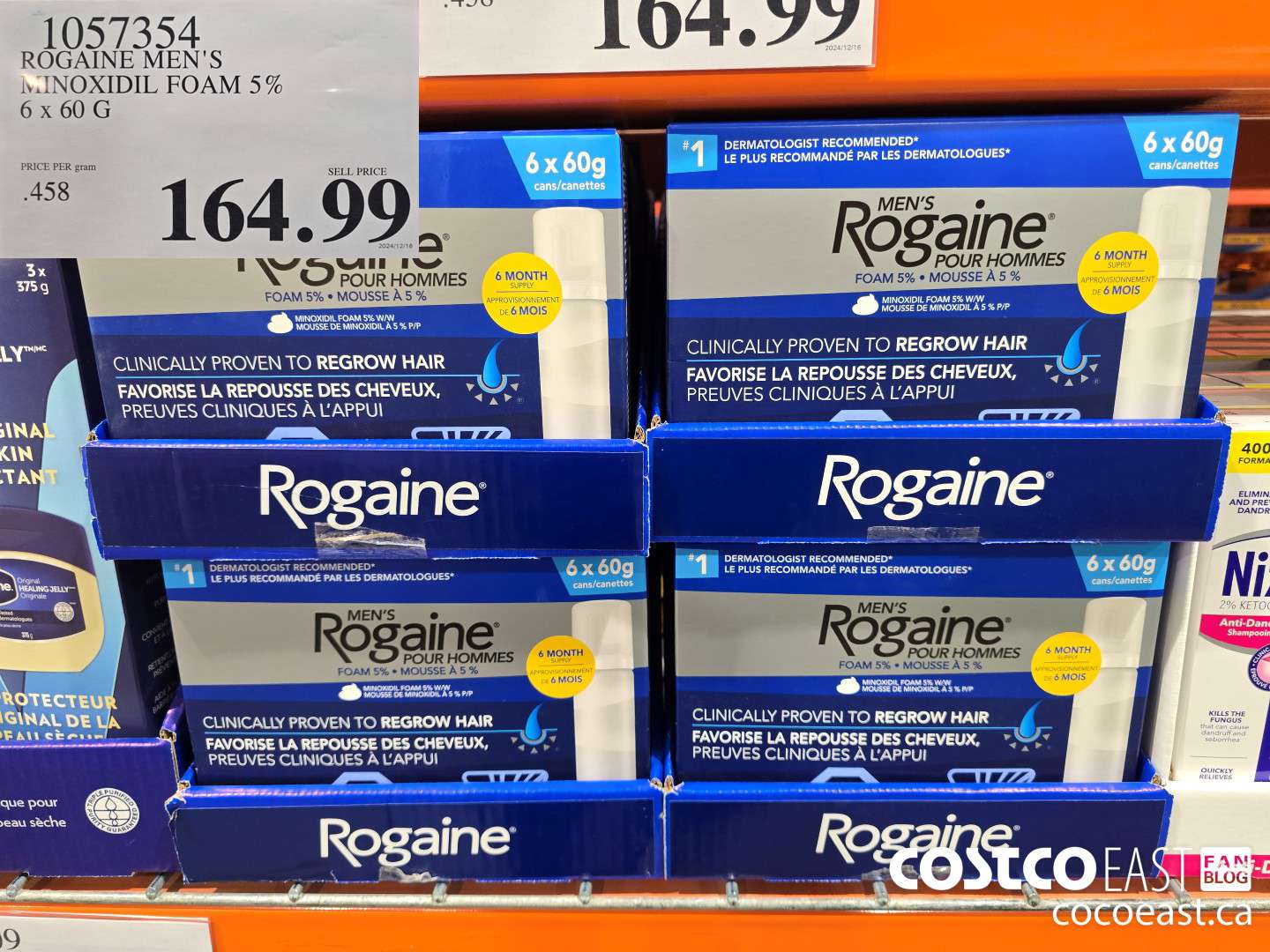 1057354 ROGAINE MEN'S MINOXIDIL FOAM 5% 6 x 60G $164.99