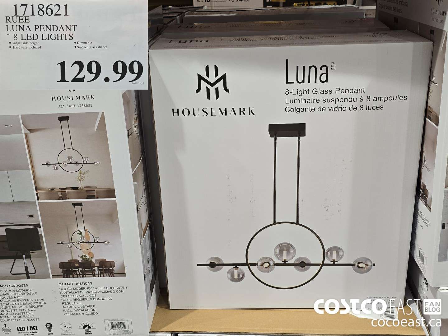 1718621 RUEE LUNA PENDANT 8 LED LIGHTS $129.99