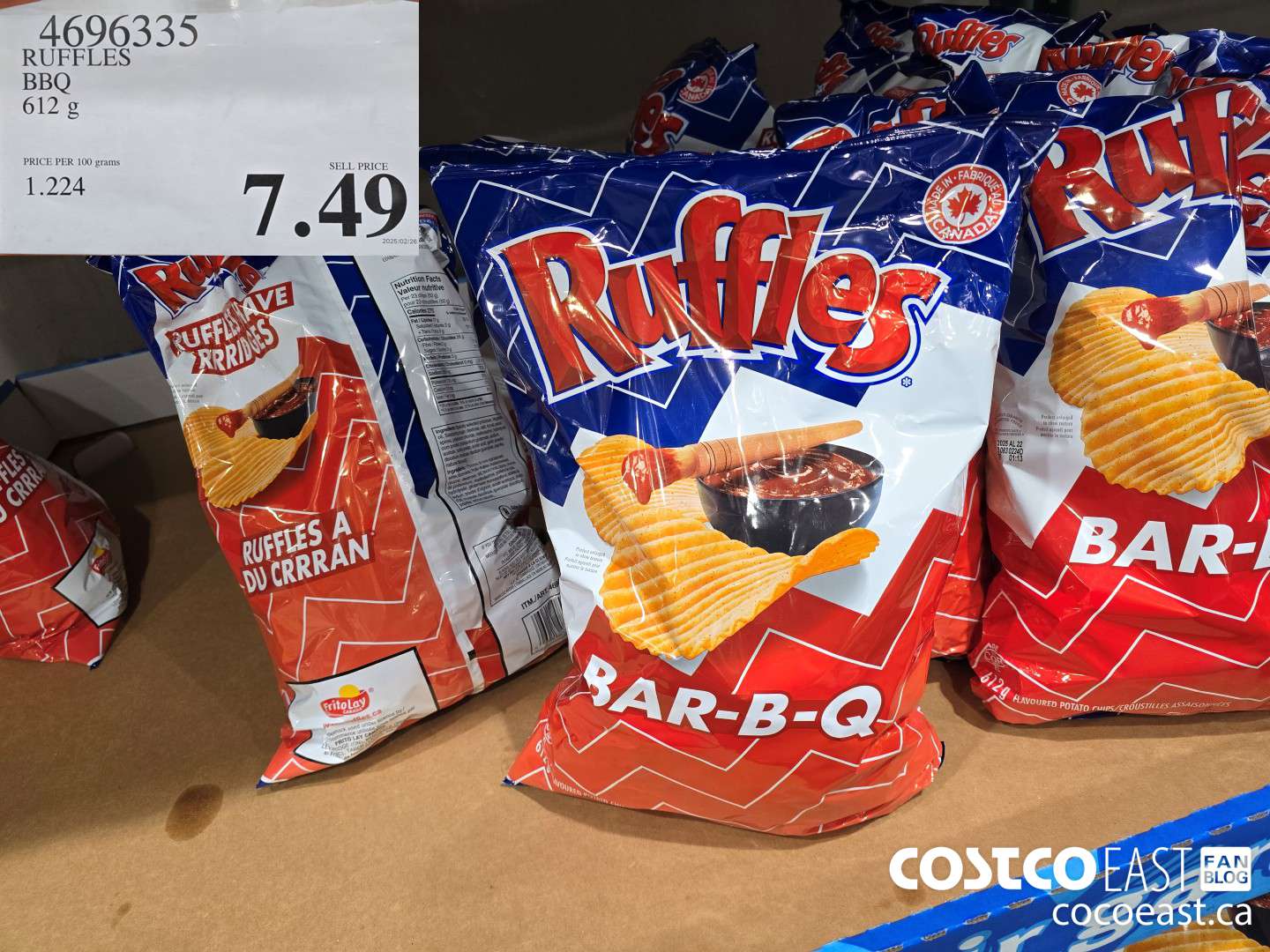 4696335 RUFFLES BBQ 612 G $7.49
