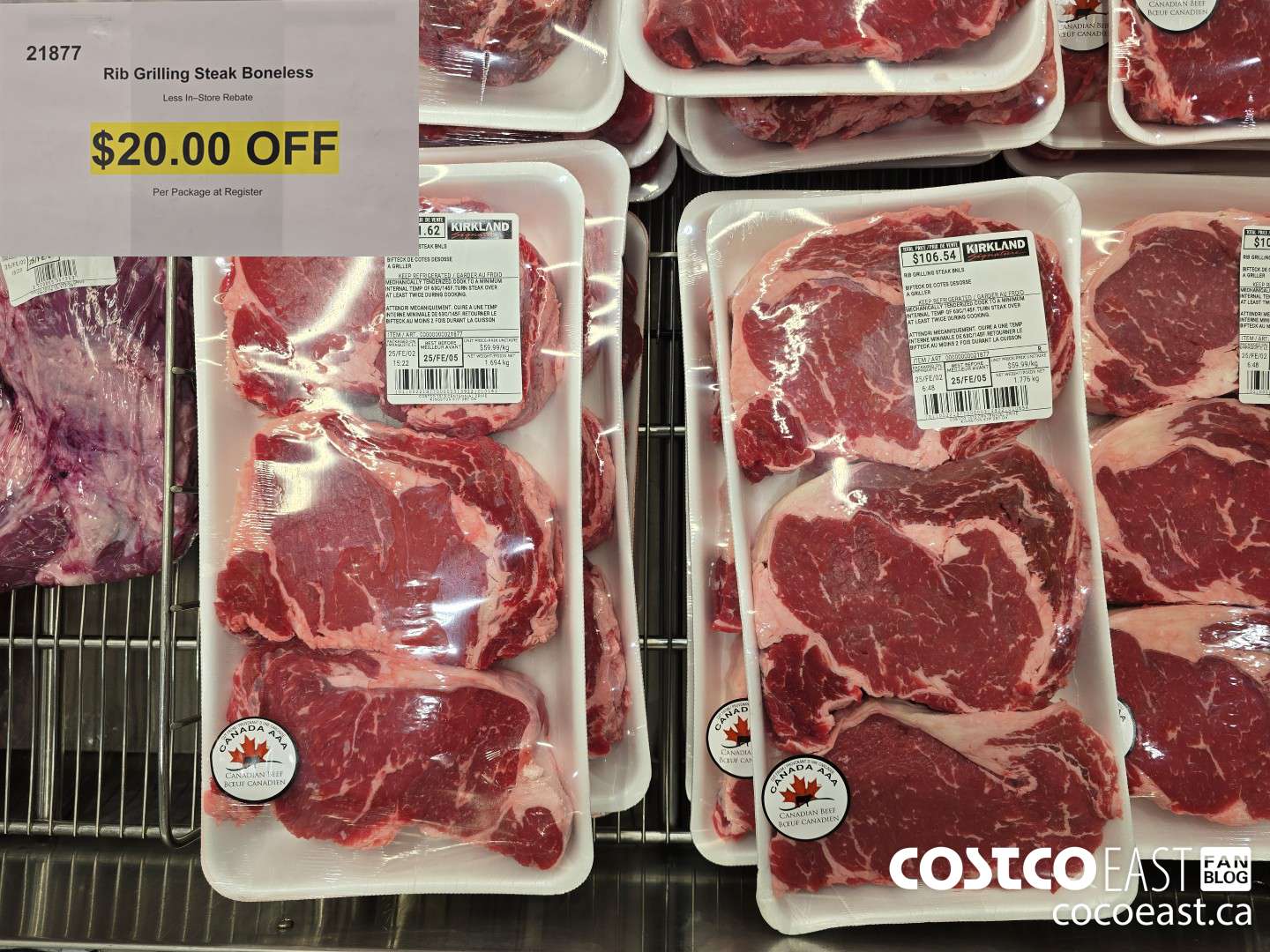 21877 Rib Grilling Steak Boneless ($20.00 INSTANT SAVINGS)