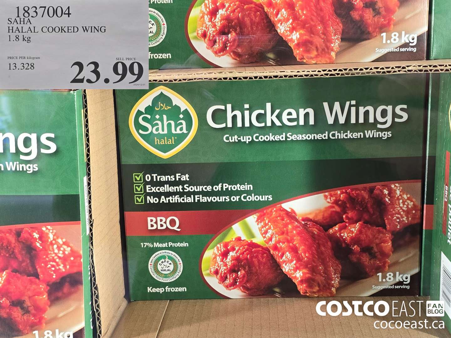 1837004 SAHA HALAL COOKED WING 1.8 KG $23.99