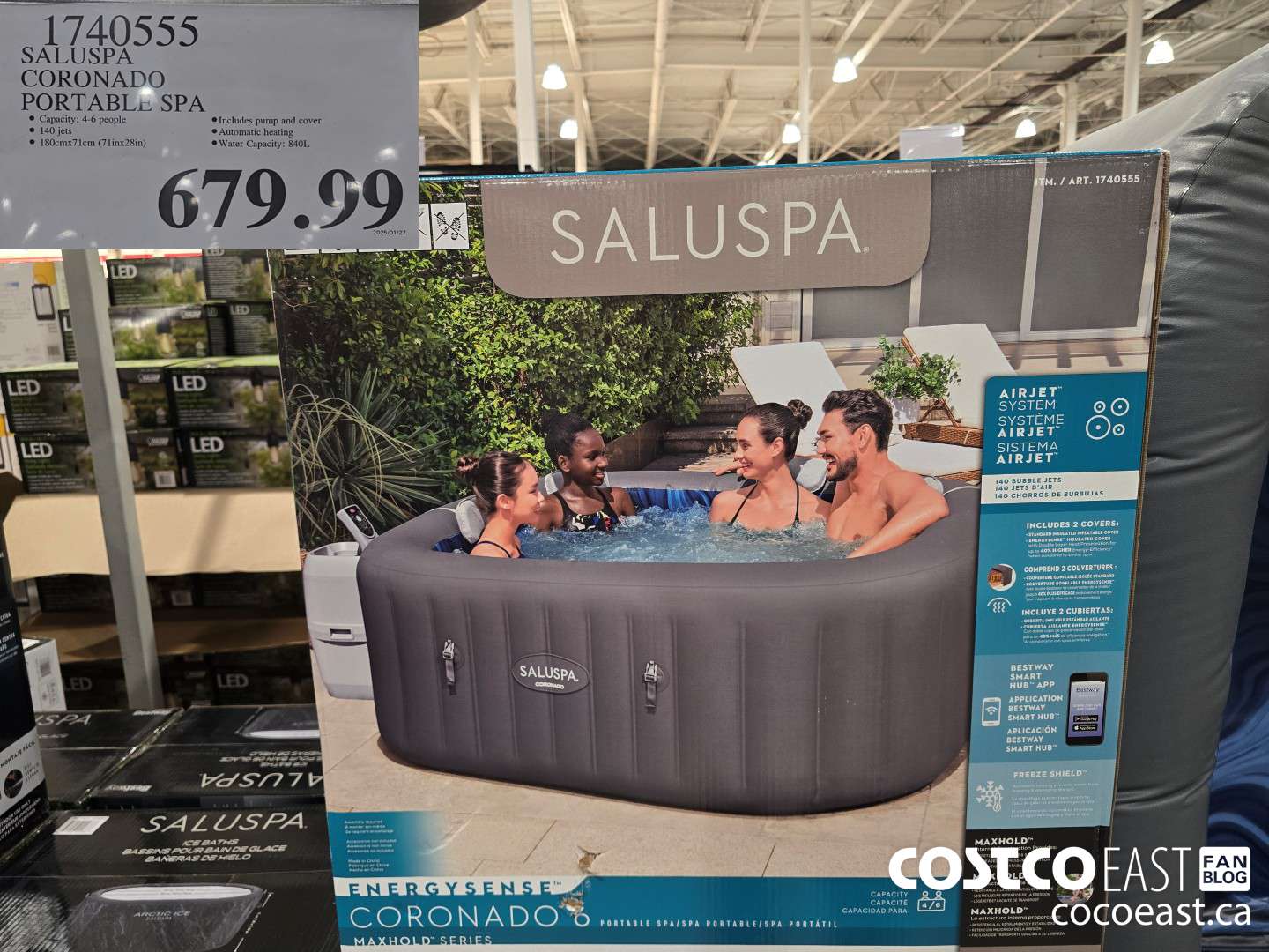 1740555 SALUSPA CORONADO PORTABLE SPA $679.99