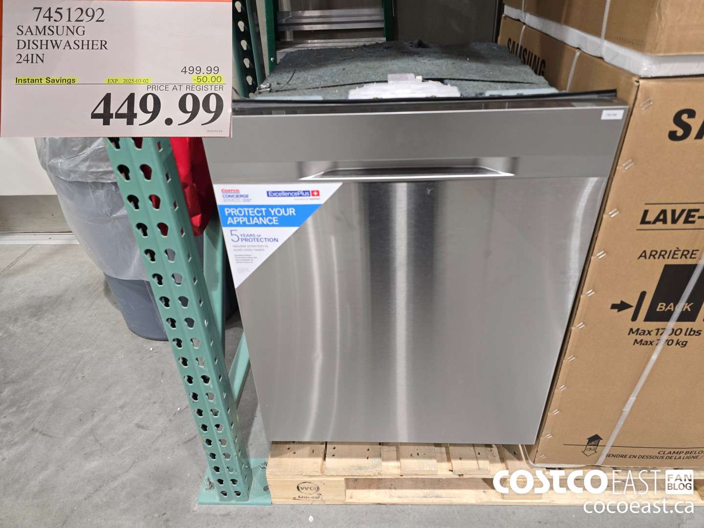 7451292 SAMSUNG DISHWASHER 24IN ($50.00 INSTANT SAVINGS EXPIRES ON 2025-03-02) $449.99