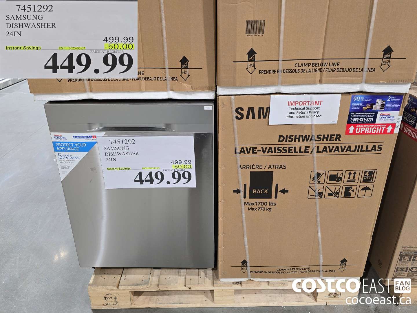 7451292 SAMSUNG DISHWASHER 24IN ($50.00 INSTANT SAVINGS EXPIRES ON 2025-03-02) $449.99
