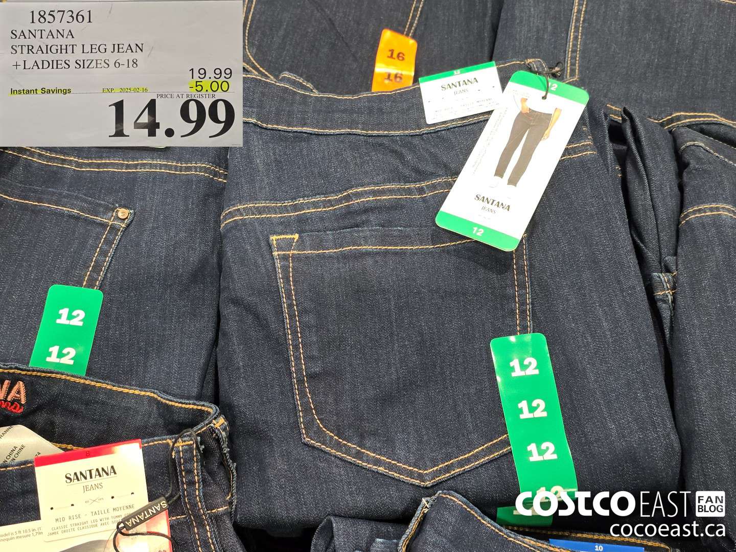 1857361 SANTANA STRAIGHT LEG JEAN +LADIES SIZES 6-18 ($5.00 INSTANT SAVINGS EXPIRES ON 2025-02-16) $14.99