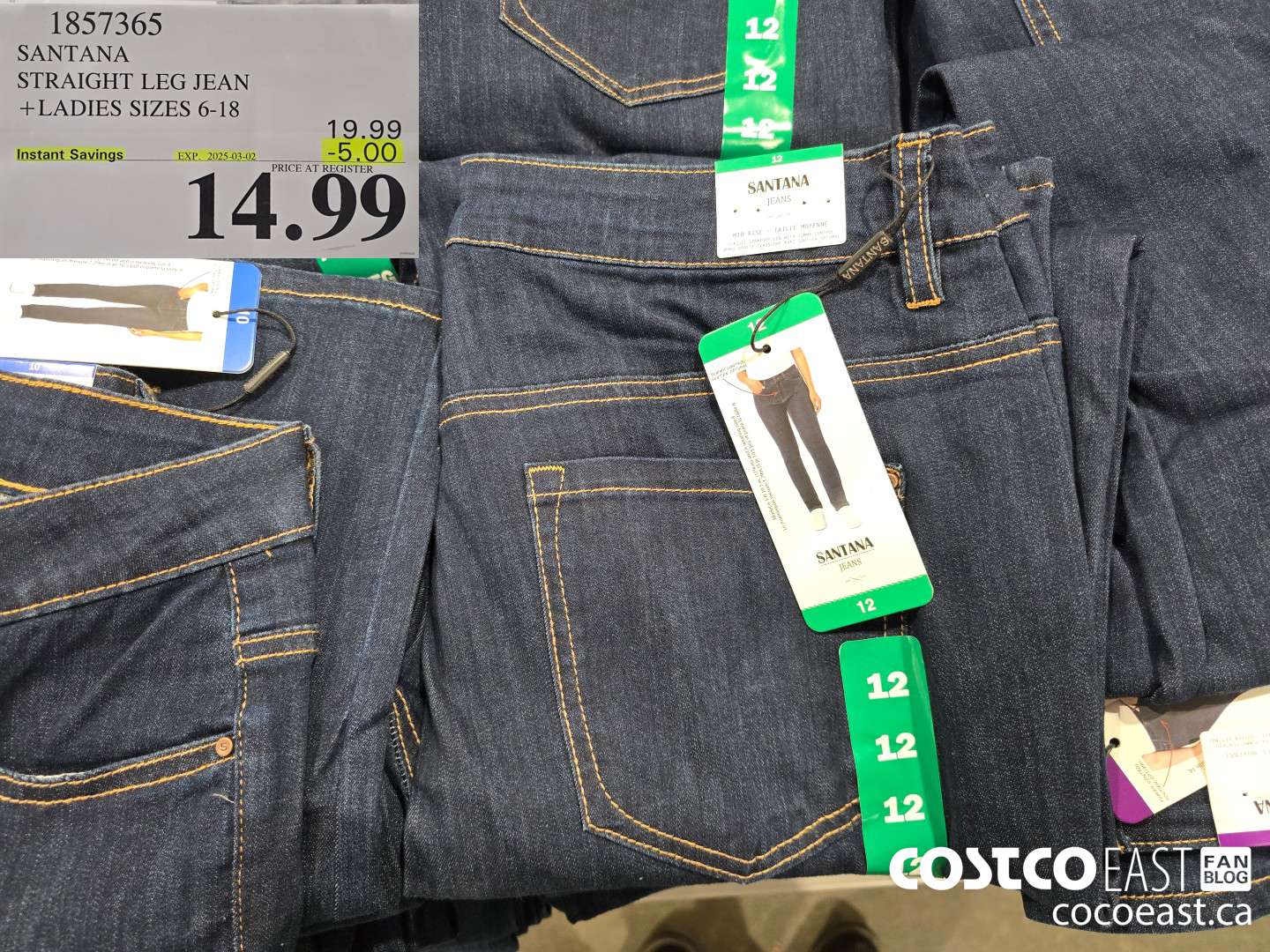 1857365 SANTANA STRAIGHT LEG JEAN + LADIES SIZES 6-18 ($5.00 INSTANT SAVINGS EXPIRES ON 2025-03-02) $14.99