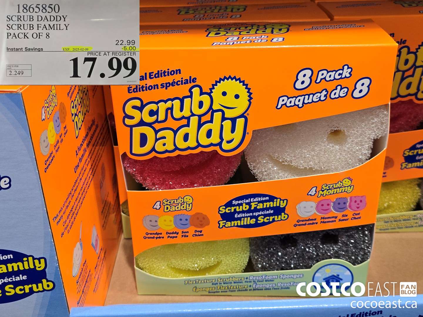 1865850 SCRUB DADDY SCRUB FAMILY PACK OF 8 ($5.00 INSTANT SAVINGS EXPIRES ON 2025-02-09) $17.99