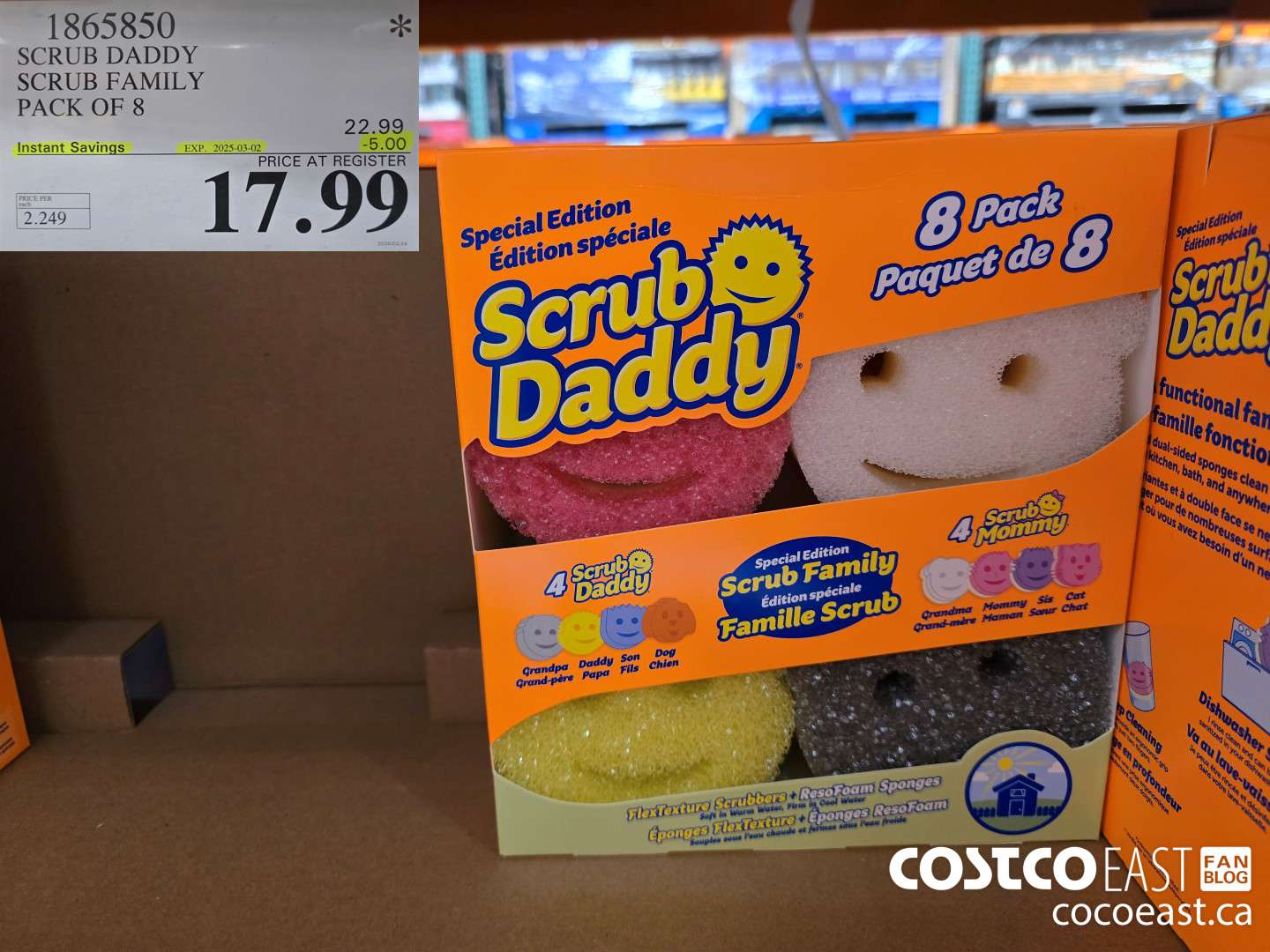 1865850 SCRUB DADDY SCRUB FAMILY PACK OF 8 ($5.00 INSTANT SAVINGS EXPIRES ON 2025-03-02) $17.99