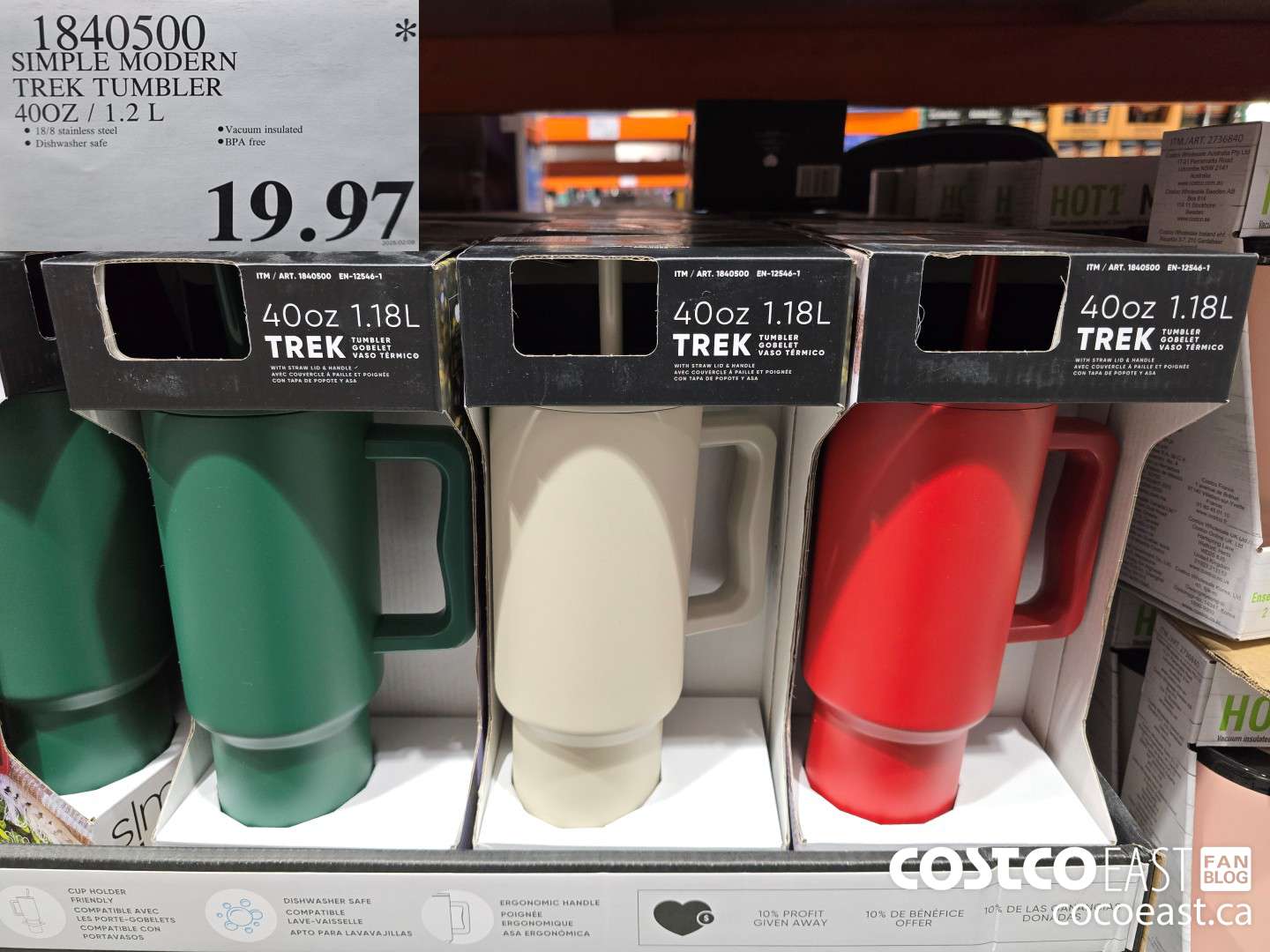 1840500 SIMPLE MODERN TREK TUMBLER 40Z / 1.2L $19.97