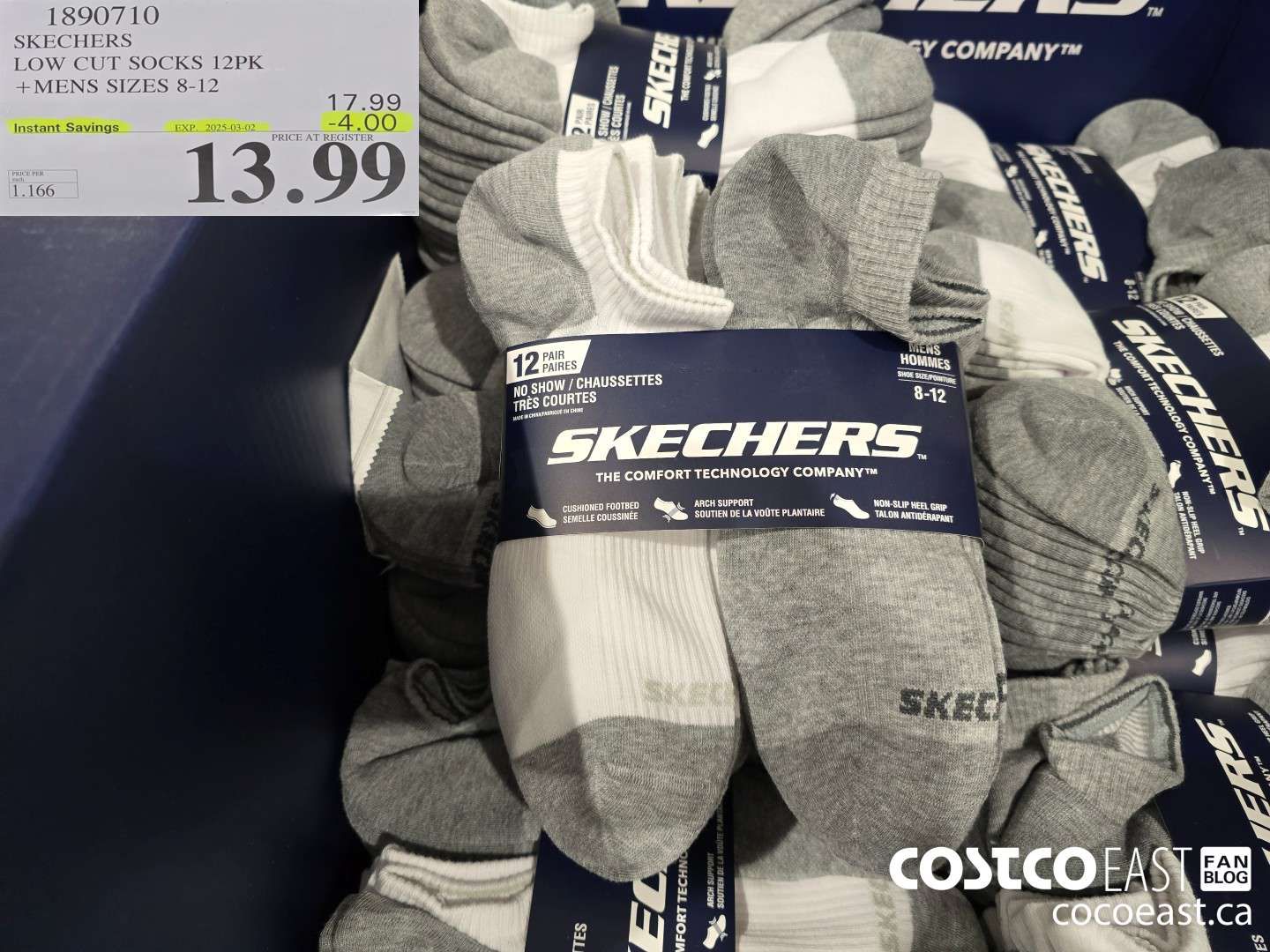 1890710 SKETCHERS LOW CUT SOCKS 12PK MENS SIZES 8-12 ($4.00 INSTANT SAVINGS EXPIRES ON 2025-03-02) $13.99
