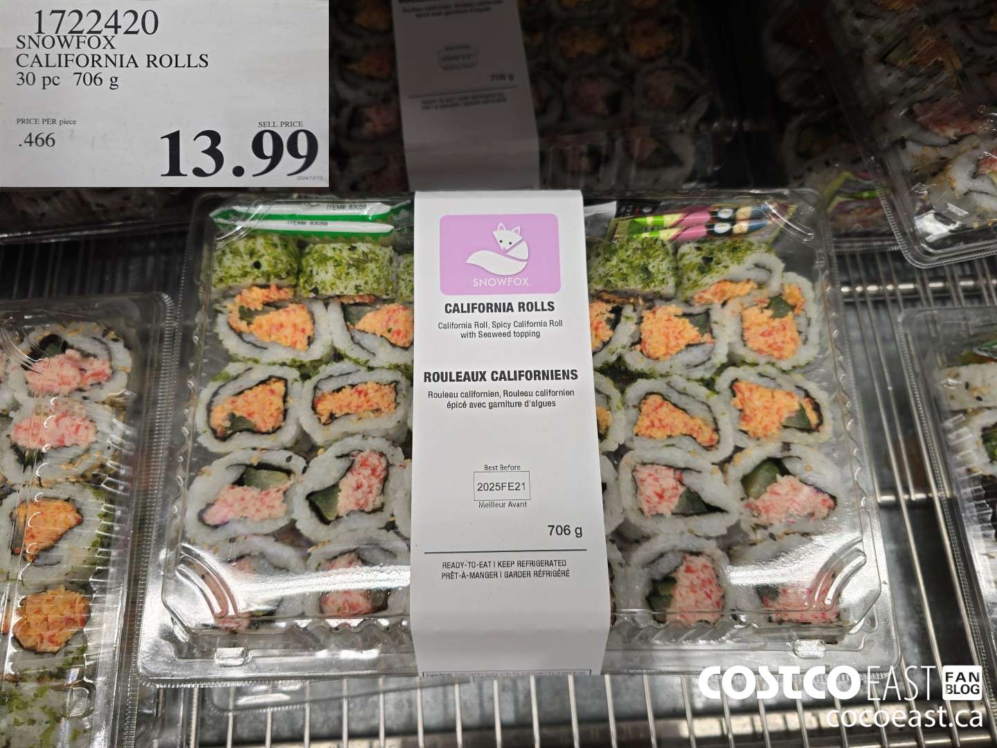 1722420 SNOWFOX CALIFORNIA ROLLS 30 PC 706 G $13.99