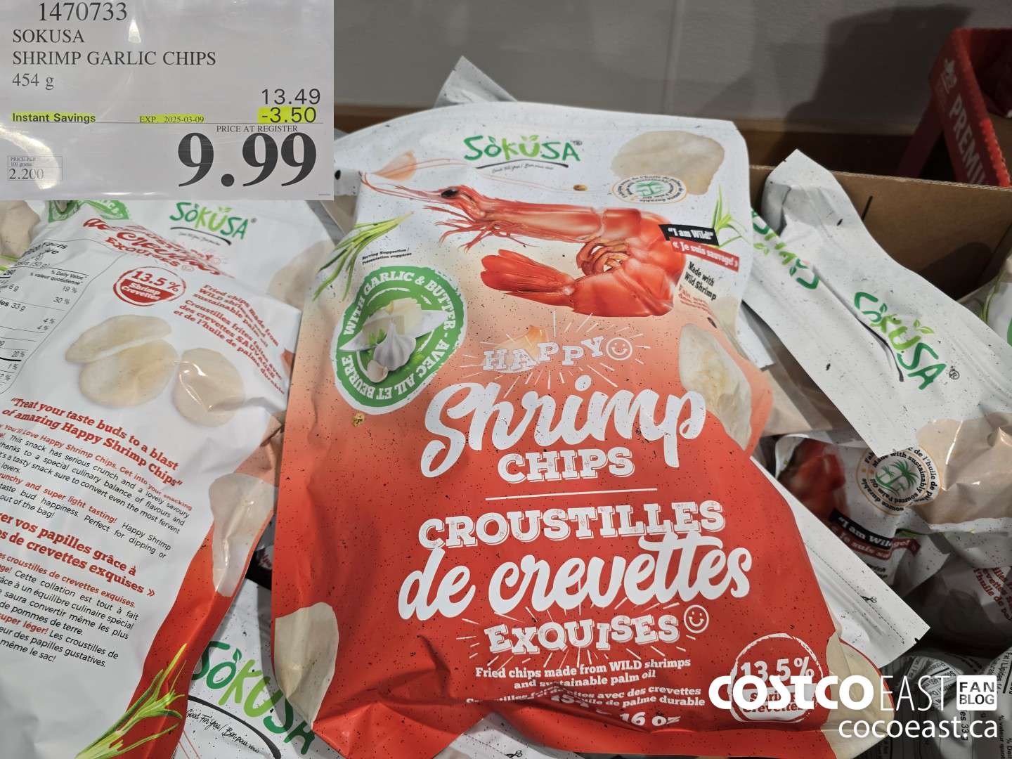 1470733 SOKUSA SHRIMP GARLIC CHIPS 454g ($3.50 INSTANT SAVINGS EXPIRES ON 2025-03-09) $9.99