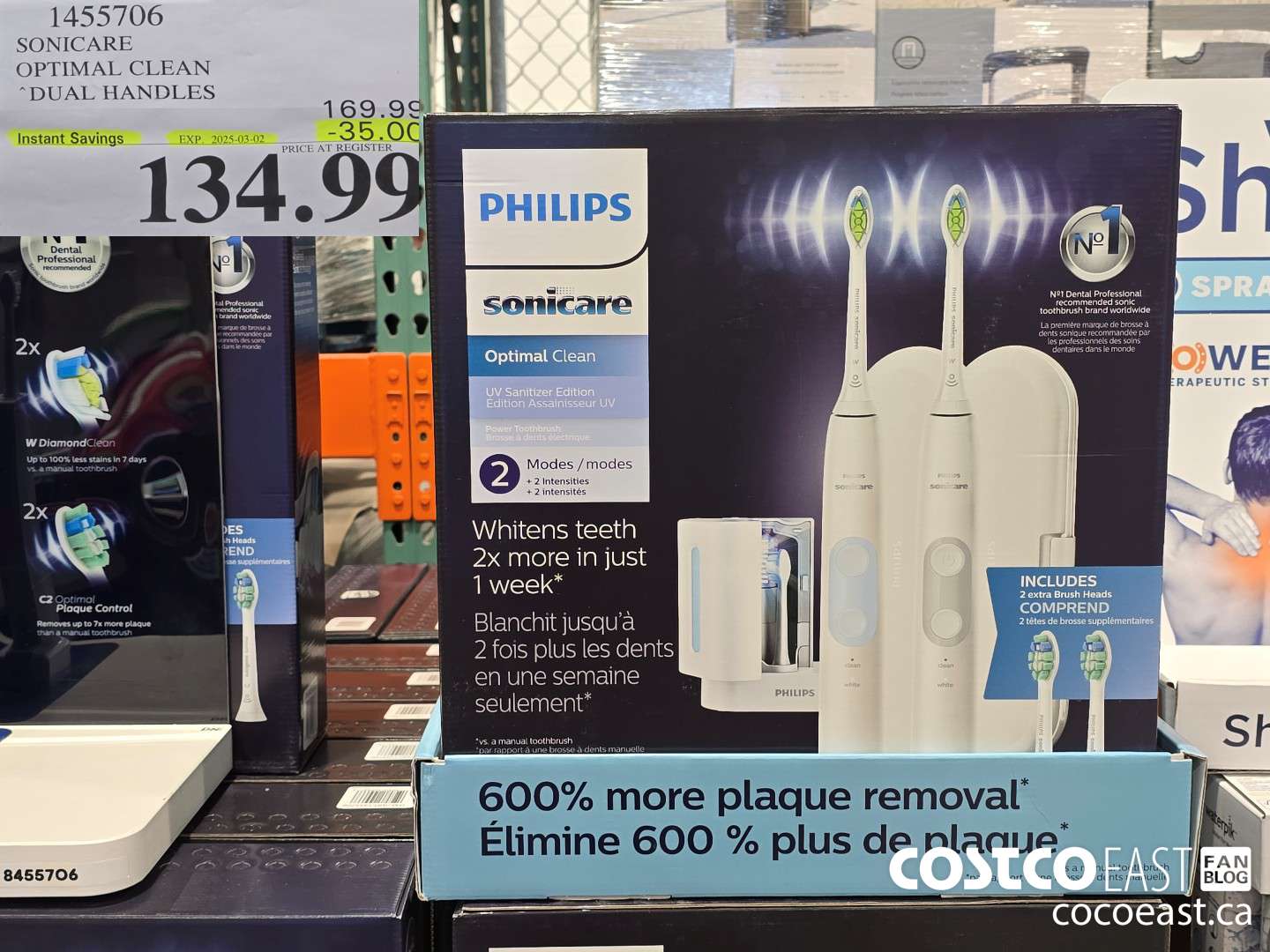 1455706 SONICARE OPTIMAL CLEAN DUAL HANDLES ($35.00 INSTANT SAVINGS EXPIRES ON 2024-03-02) $134.99