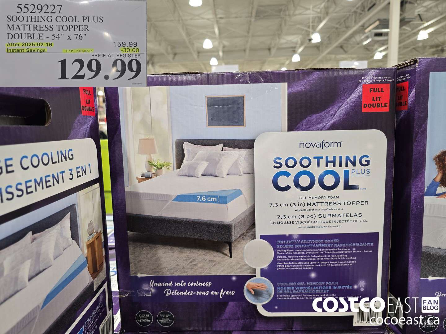 5529227 SOOTHING COOL PLUS MATTRESS TOPPER DOUBLE - 54