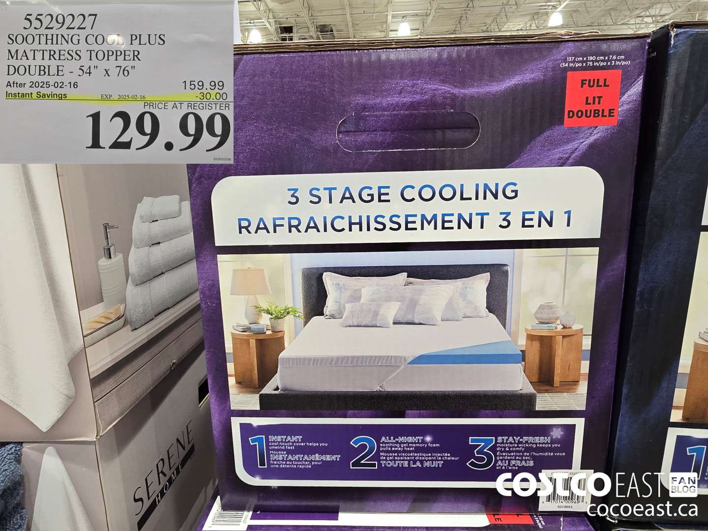 5529227 SOOTHING COOL PLUS MATTRESS TOPPER DOUBLE - 54