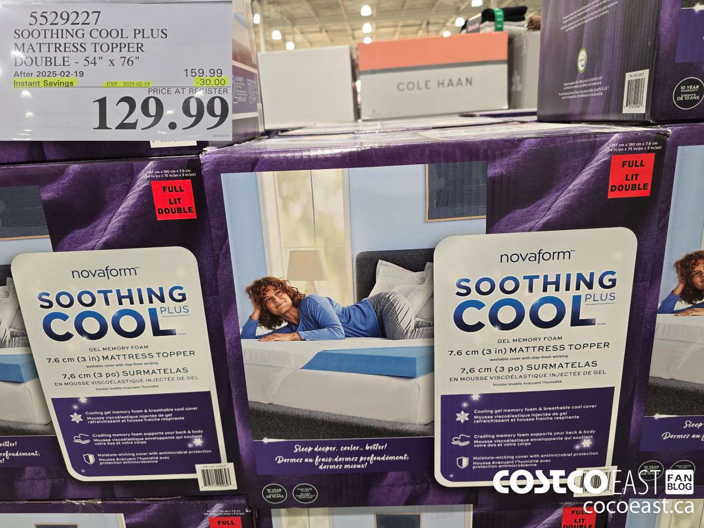 5529227 SOOTHING COOL PLUS MATTRESS TOPPER DOUBLE - 54