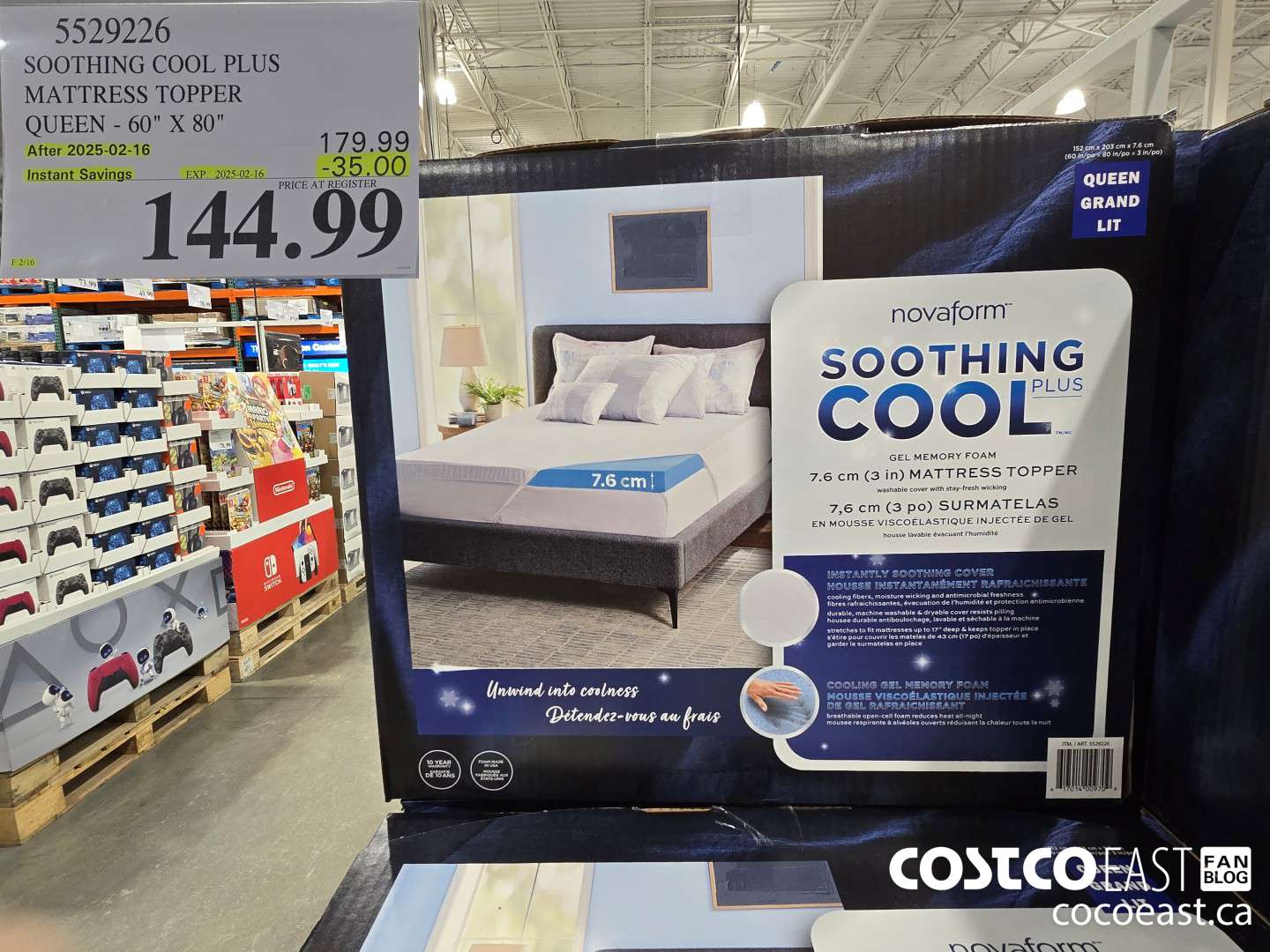 5529226 SOOTHING COOL PLUS MATTRESS TOPPER QUEEN - 60