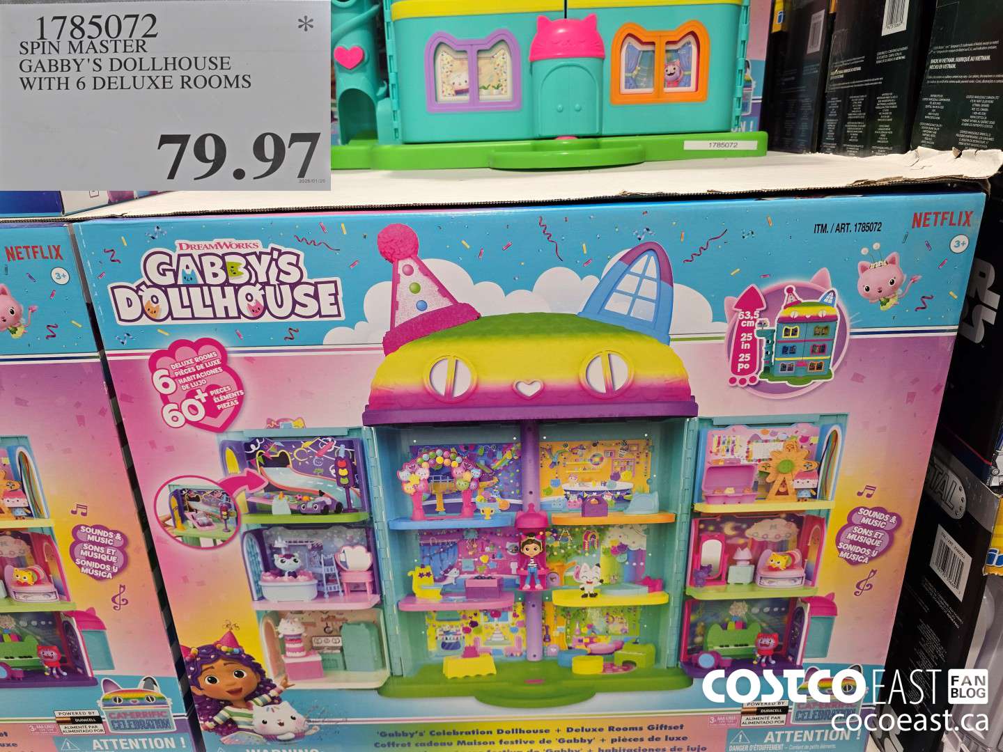 1785072 SPIN MASTER GABBY'S DOLLHOUSE WITH 6 DELUXE ROOMS $79.97