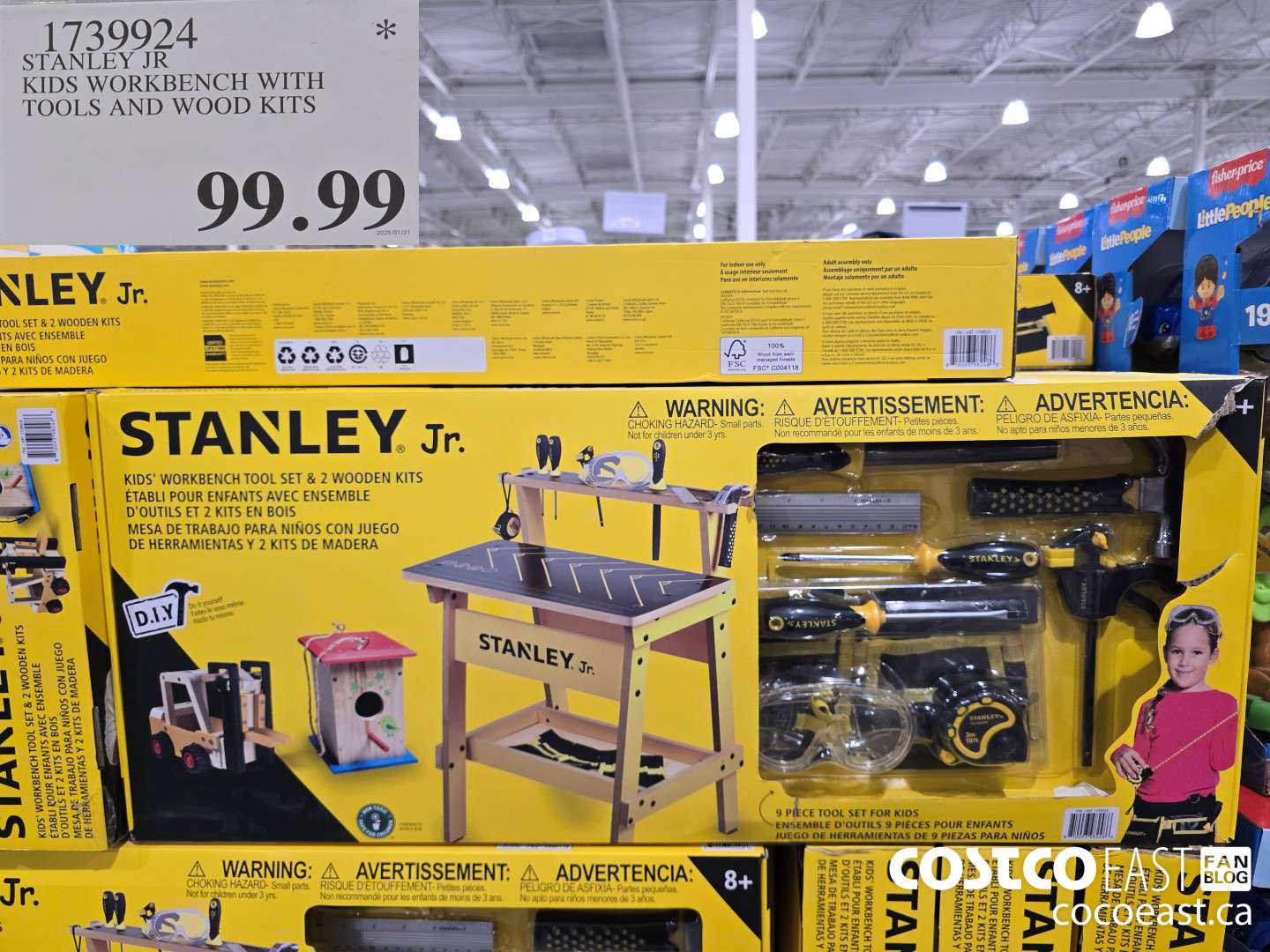 1739924 STANLEY JR KIDS WORKBENCH WITH TOOLS AND WOOD KITS $99.99
