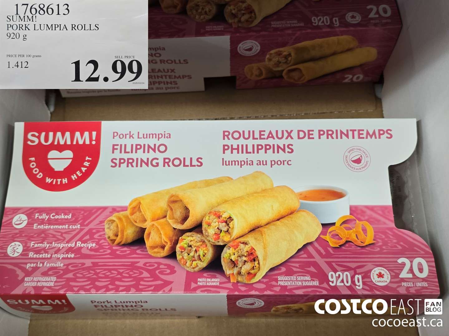 1768613 SUMM! PORK LUMPIA ROLLS 920 g $12.99