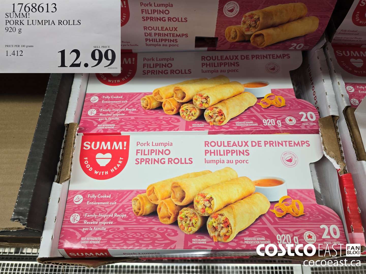 1768613 SUMM! PORK LUMPIA ROLLS 920 g $12.99