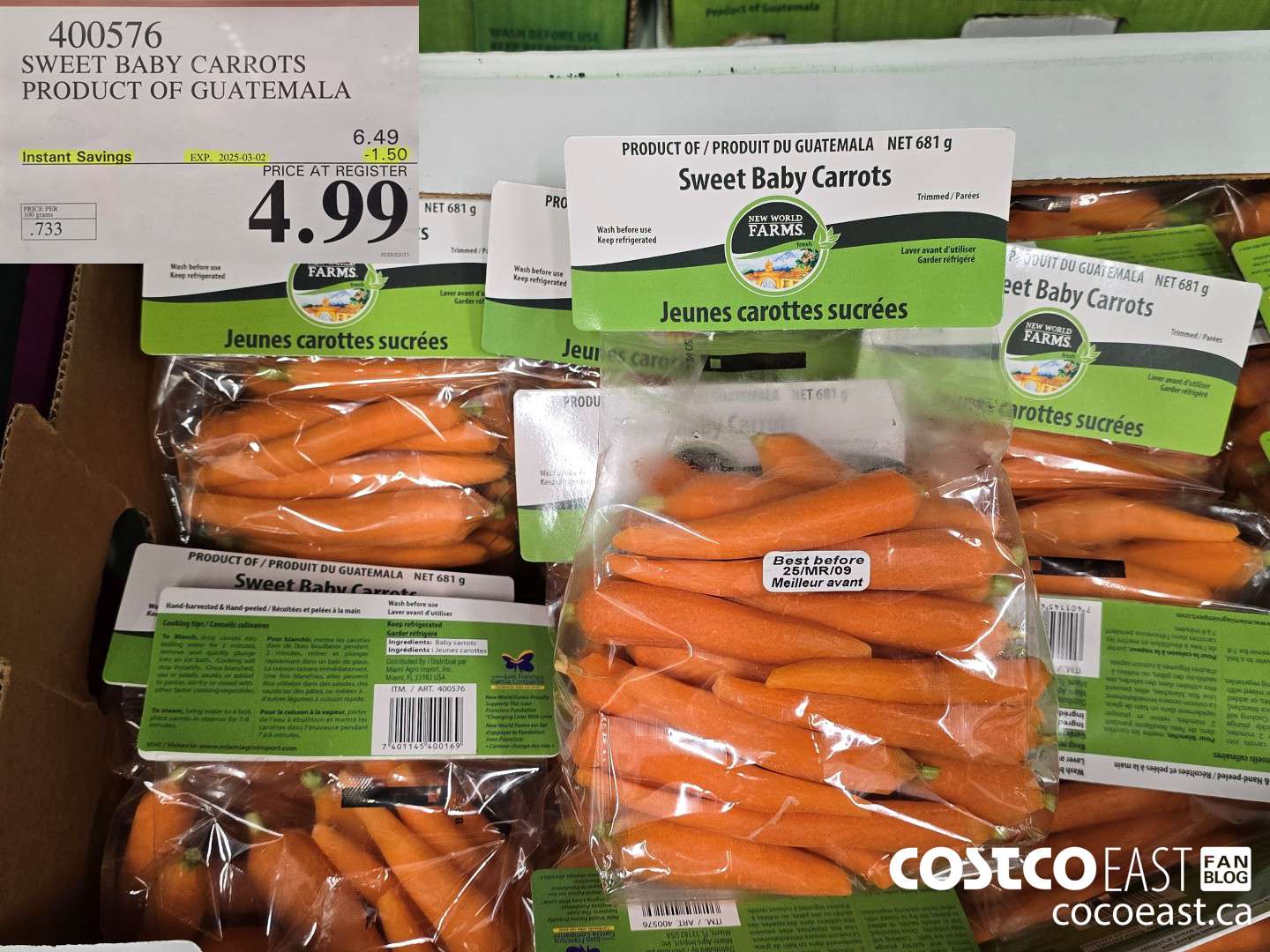 400576 SWEET BABY CARROTS PRODUCT OF GUATEMALA ($1.50 INSTANT SAVINGS EXPIRES ON 2025-03-02) $4.99