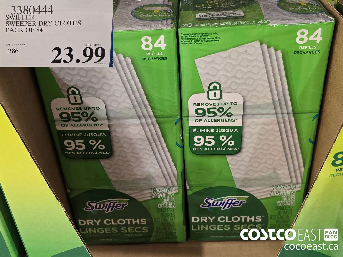 3380444 SWIFFER SWEEPER DRY CLOTHS PACK OF 84 $23.99