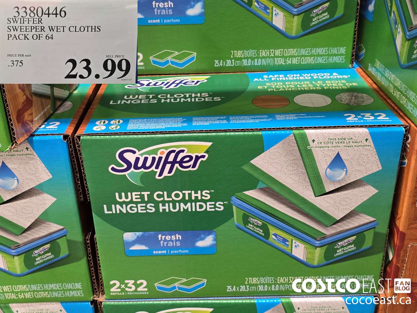 3380446 SWIFFER SWEEPER WET REFILLS PACK OF 64 $23.99