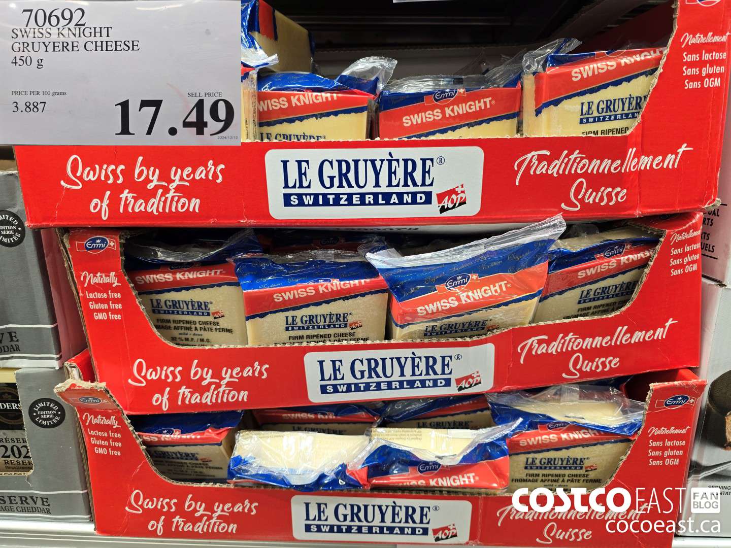 70692 SWISS KNIGHT GRUYERE CHEESE 450 g $17.49