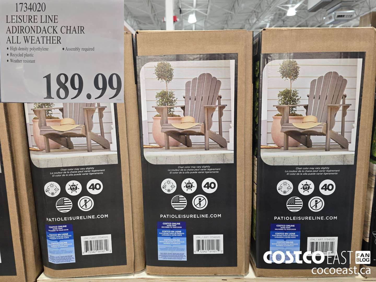 1734020 TANGENT TECHNOLOGIES ADIRONDACK CHAIR MADE IN USA $189.99