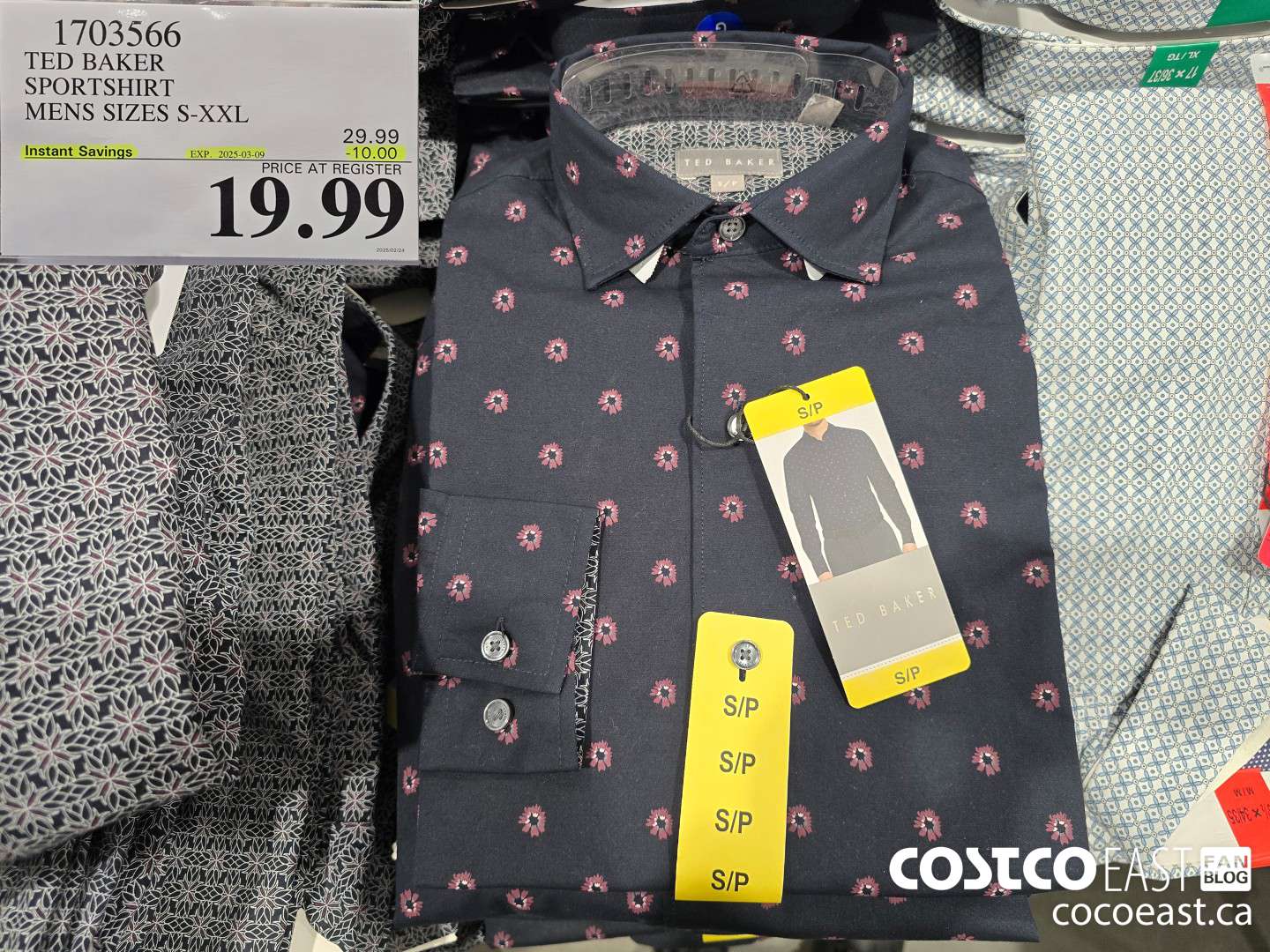 1703566 TED BAKER SPORTSHIRT MENS SIZES S-XXL ($10.00 INSTANT SAVINGS EXPIRES ON 2025-03-09) $19.99