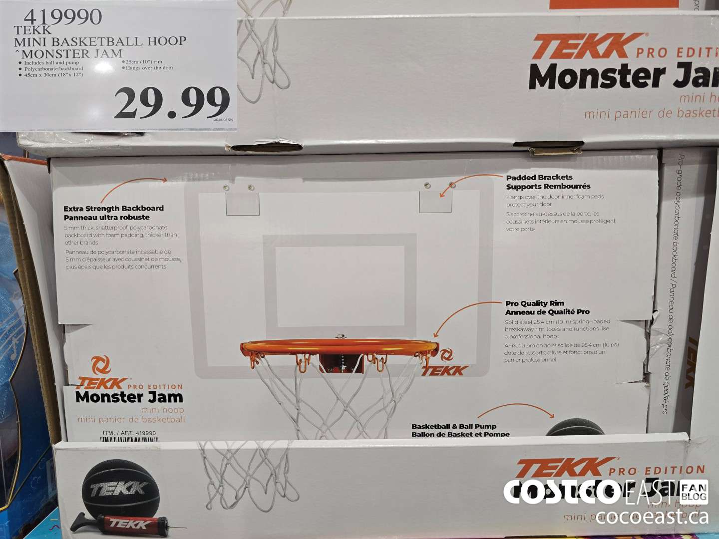 419990 TEKK MINI BASKETBALL HOOP MONSTER JAM $29.99