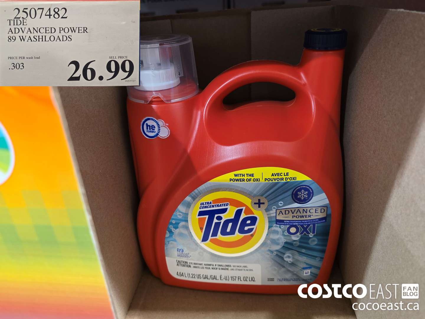 2507482 TIDE ADVANCED POWER 89 WASHLOADS $26.99