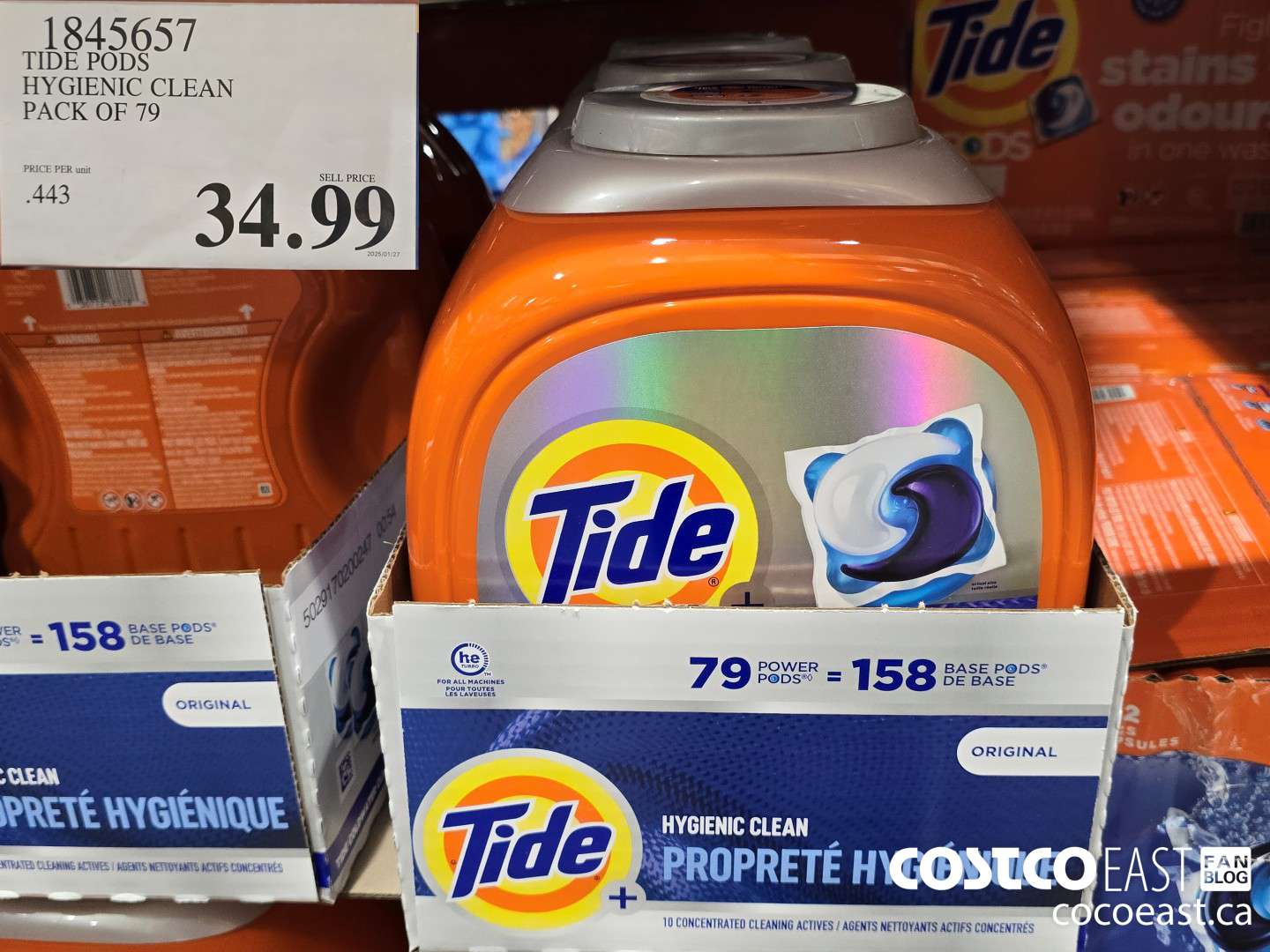 1845657 TIDE PODS HYGIENIC CLEAN PACK OF 79 $34.99