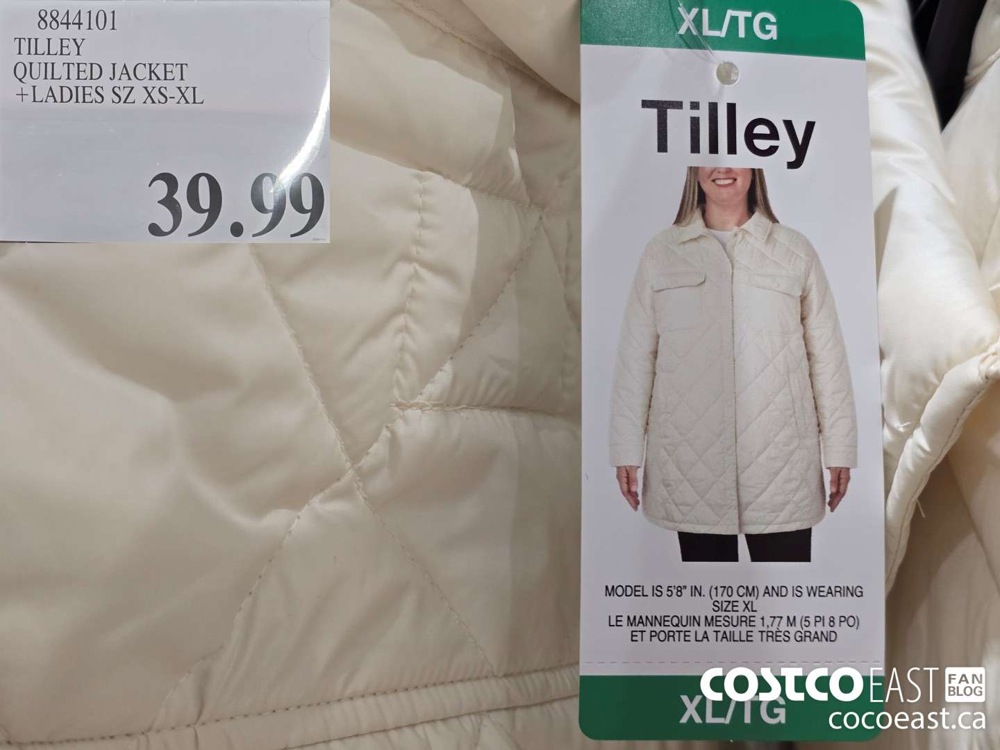 8844101 TILLEY QUILTED JACKET +LADIES SZ XS-XL $39.99