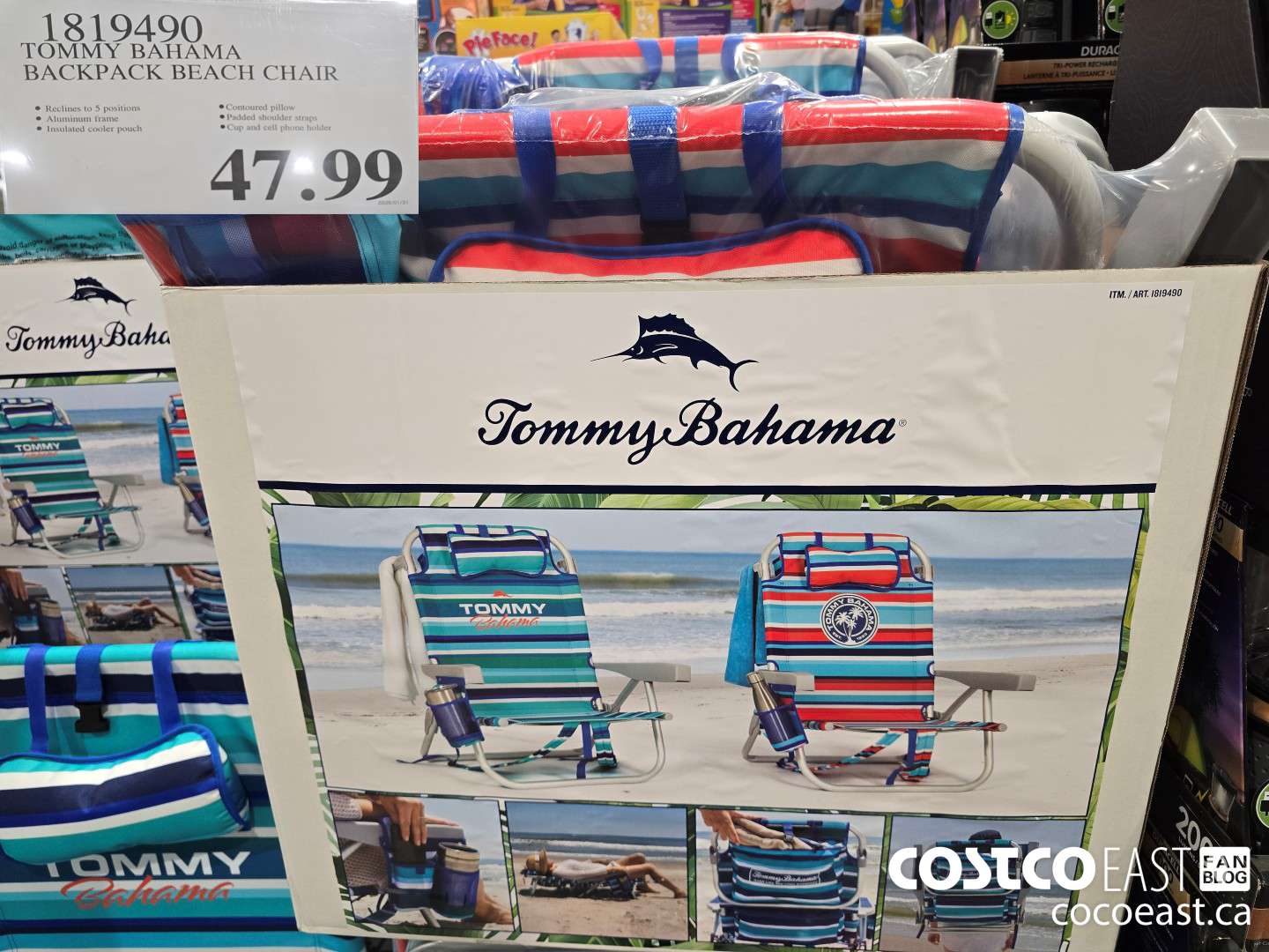 1819490 TOMMY BAHAMA BACKPACK BEACH CHAIR $47.99