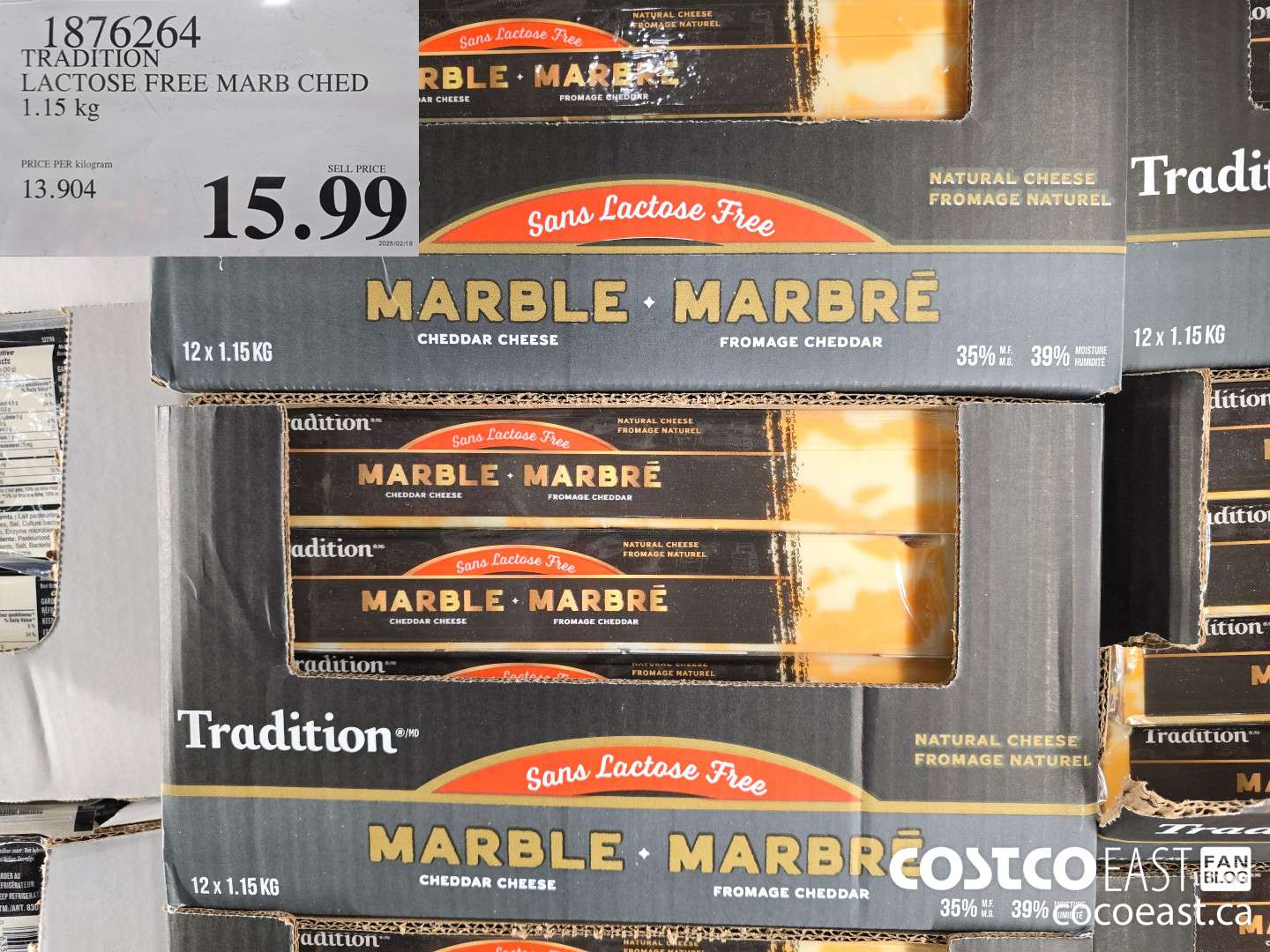 1876264 TRADITION LACTOSE FREE MARB CHED 1.15 KG $15.99