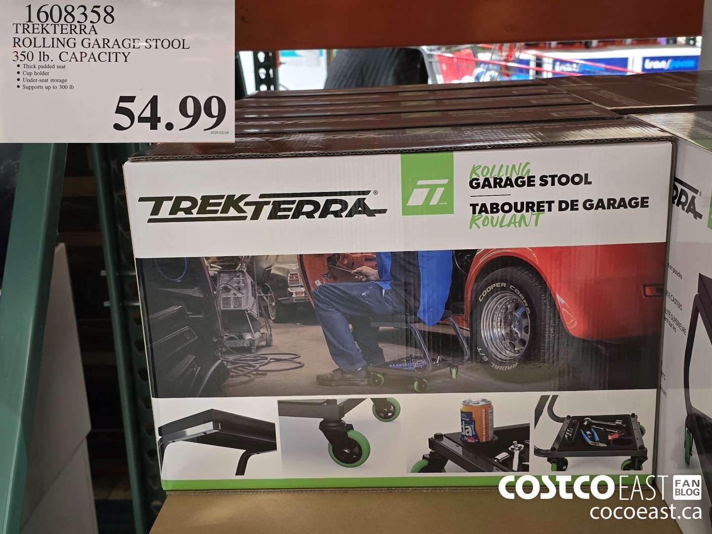 1608358 TREKTERRA ROLLING GARAGE STOOL 350 lb. CAPACITY $54.99