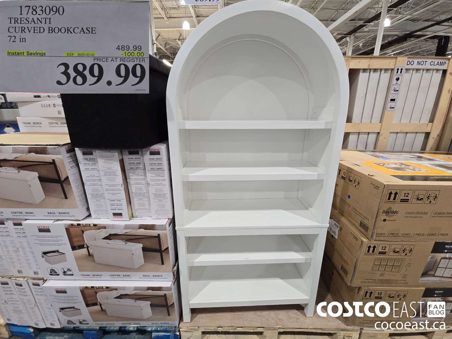 1783090 TRESANTI CURVED BOOKCASE 72 IN ($100.00 INSTANT SAVINGS EXPIRES ON 2025-03-02) $389.99